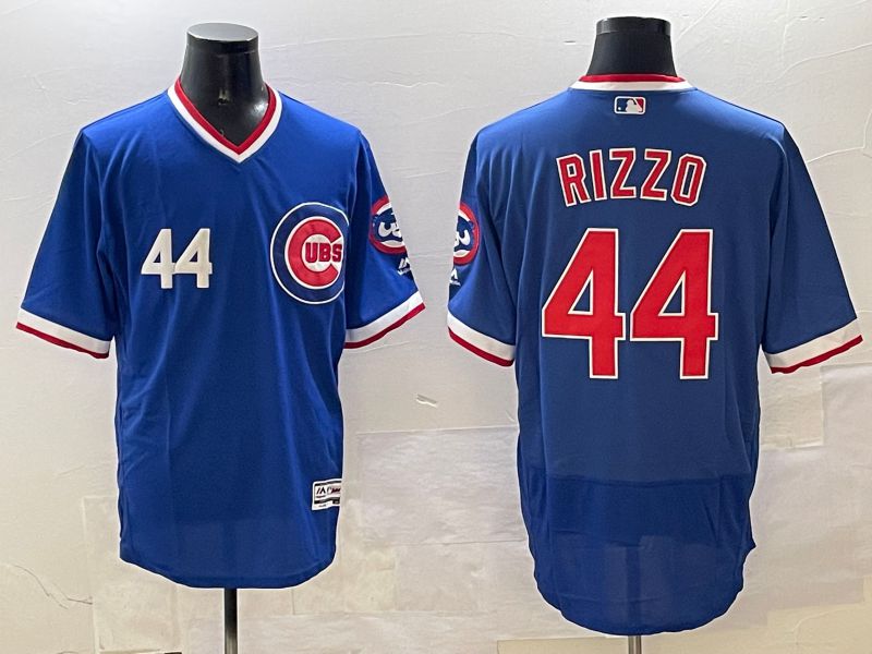 Men Chicago Cubs #44 Rizzo Blue Throwback Elite 2025 Nike MLB Jersey style 4